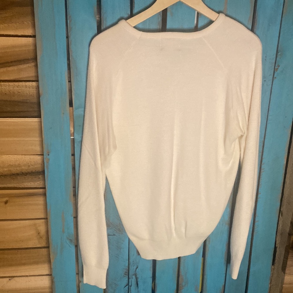 Vintage 80s Piedmont Airlines v neck sweater size medium white embroidered USA - Picture 5 of 5